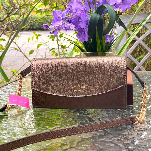 Kate Spade Copper Metallic Wallet Chain Crossbody - Picture 1 of 16